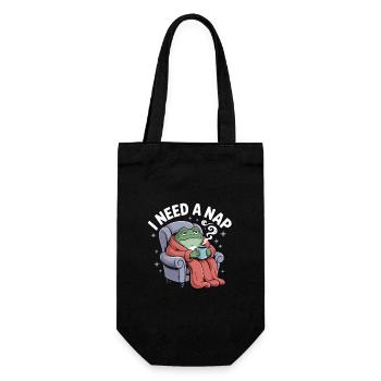 J'ai besoin d'une sieste - T-shirt drôle de grenouille - Sac à bouteille - noir - Devant