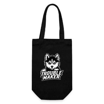 Fauteur de troubles - Portrait de chiot husky - Sac à bouteille - noir - Devant