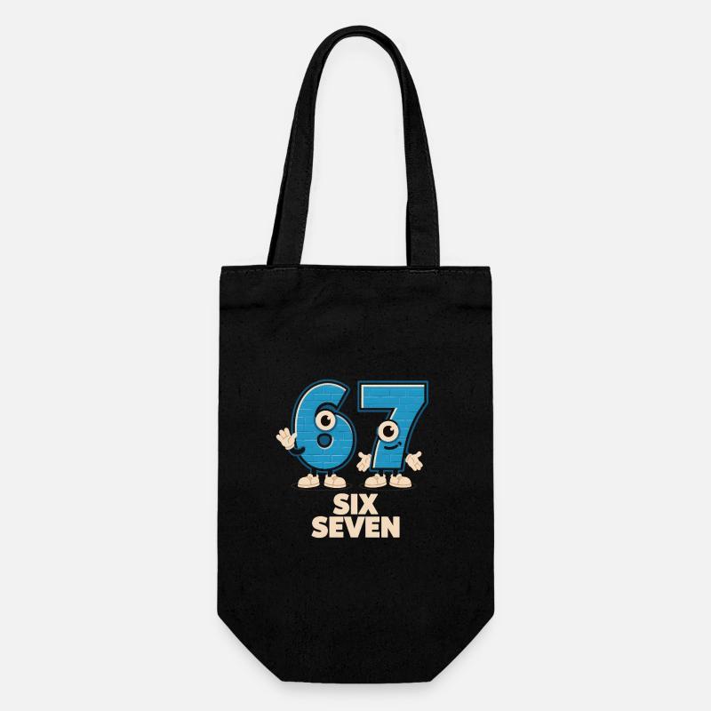 6 7 Sechs Sieben Meme – Aura Points Kids Gaming - Geschenkbeutel für Flaschen - Schwarz