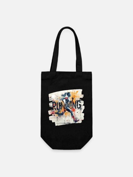 🏃‍♀️ Running – Energie in Bewegung - Geschenkbeutel für Flaschen - Schwarz