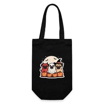 Pug Halloween Costume Funny Pumpkin Gift - Gift Bag for Bottles - black - Front