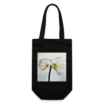 White poppy flower - Gift Bag for Bottles - black - Front