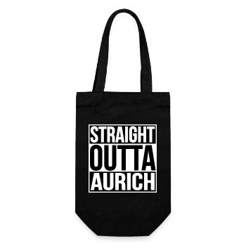 Straight Outta Aurich - Geschenkbeutel für Flaschen - Schwarz - Vorne