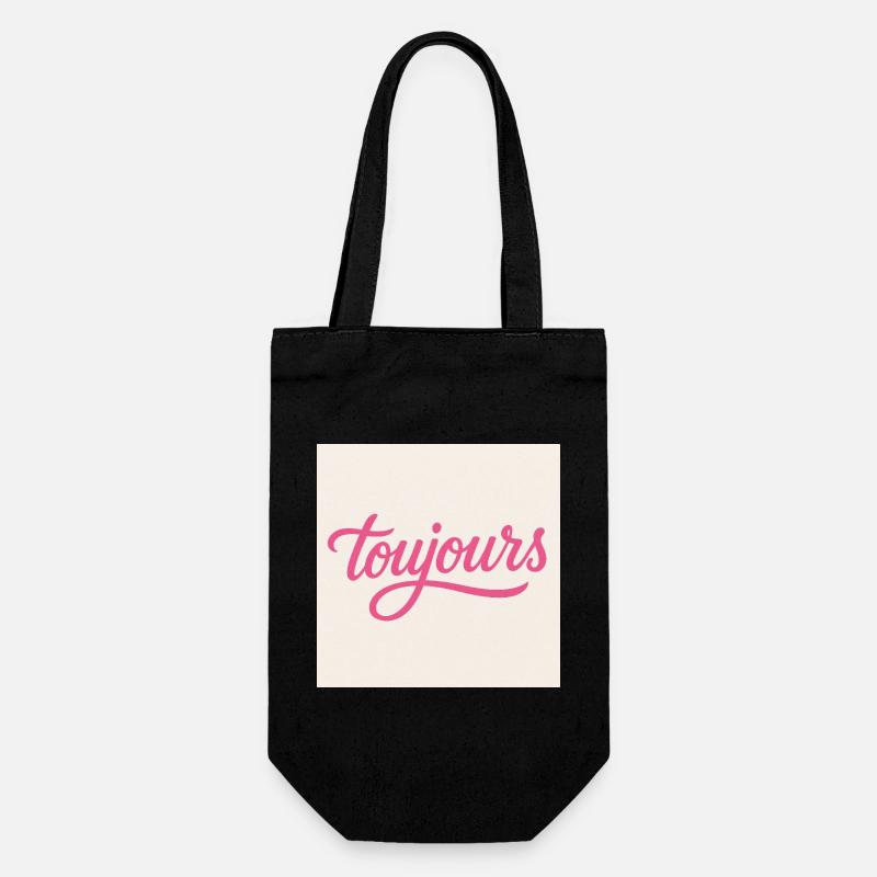 Toujours Pink Script - Geschenkbeutel für Flaschen - Schwarz