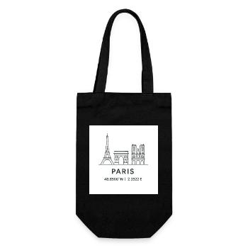 Paris Line Art Silhouette Point de repère - Sac à bouteille - noir - Devant