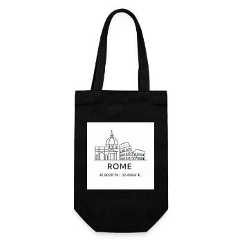 Rome Line Art Silhouette Landmark - Gift Bag for Bottles - black - Front