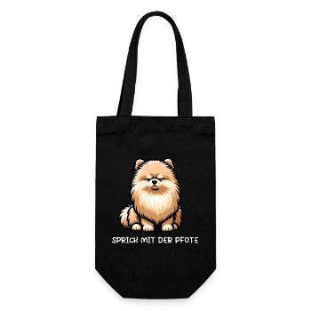 Talk to your paw Pomeranian Pomeranian Pomeranian Pomeranian Spitz - Gift Bag for Bottles - black - Front