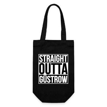 Straight Outta Güstrow - Geschenkbeutel für Flaschen - Schwarz - Vorne