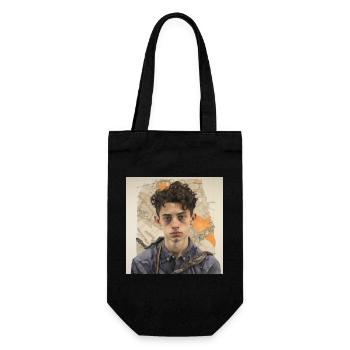 Portrait de cheveux ébouriffés en patchwork - Sac à bouteille - noir - Devant