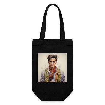 Vintage Glam Mann mit Seidenschal - Geschenkbeutel für Flaschen - Schwarz - Vorne