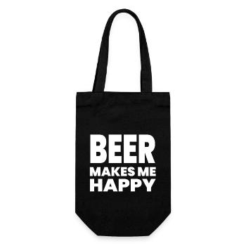 Bier - Geschenkbeutel für Flaschen - Schwarz - Vorne