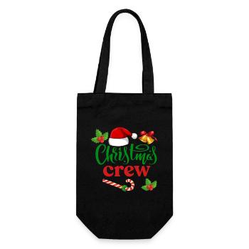 Weihnachts-Crew - Geschenkbeutel für Flaschen - Schwarz - Vorne