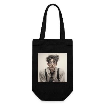 Dreamy Spectacle Wearer Portrait - Gift Bag for Bottles - black - Front