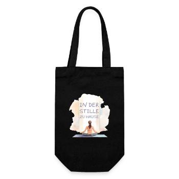 In Silence at Home Yoga Design - Gift Bag for Bottles - black - Front