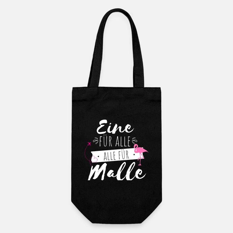 One For All Flamingo Print - Gift Bag for Bottles - black