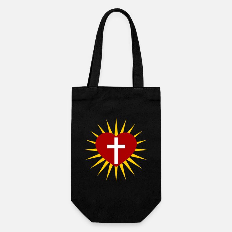Cross - Gift Bag for Bottles - black