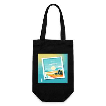 Summer at the beach - Geschenkbeutel für Flaschen - Schwarz - Vorne