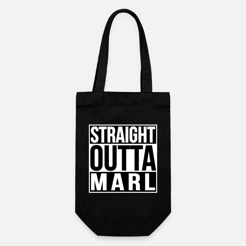Straight Outta Marl - Geschenkbeutel für Flaschen - Schwarz