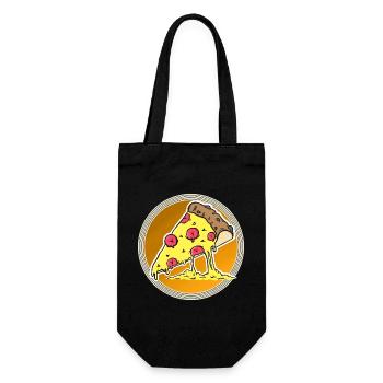 Pizza - Geschenkbeutel für Flaschen - Schwarz - Vorne