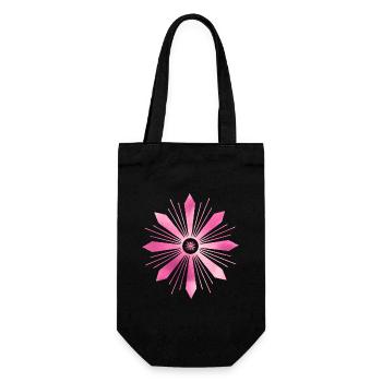Dazzling radial pink star - Gift Bag for Bottles - black - Front