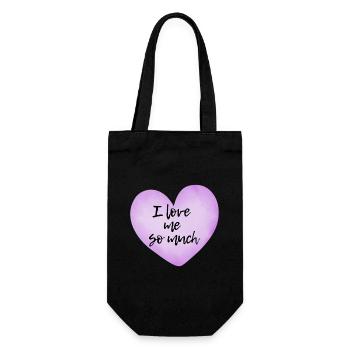 I love me so much - Selflove Statement  - Geschenkbeutel für Flaschen - Schwarz - Vorne