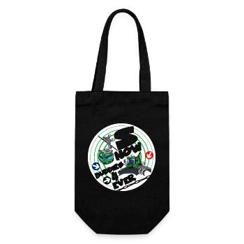 Nr. 1423-snow_buddies_groen - Geschenkbeutel für Flaschen - Schwarz - Vorne