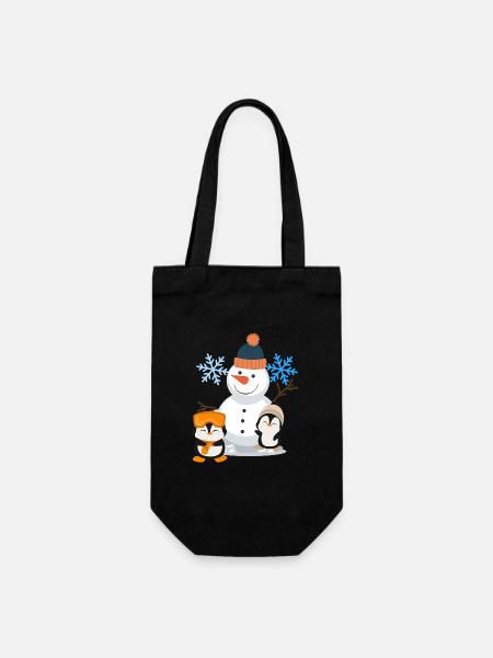 Pingouins bonhomme de neige Winter Joy - Sac à bouteille - noir