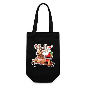 Babbo Natale - Santa Claus Merry Christmas - Gift Bag for Bottles - black - Front
