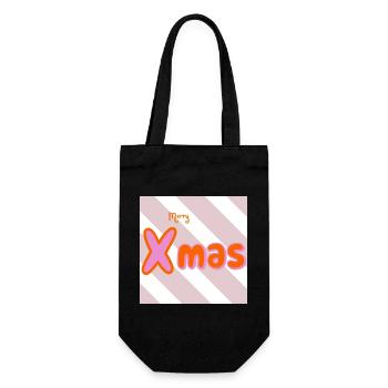 Merry Xmas Groovy Typo - Geschenkbeutel für Flaschen - Schwarz - Vorne