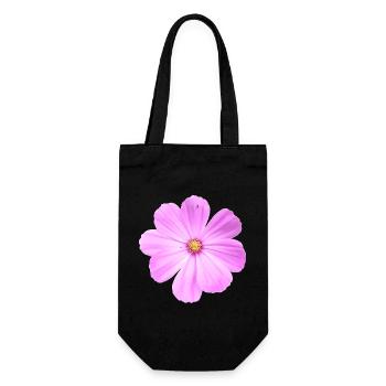 Blume - Geschenkbeutel für Flaschen - Schwarz - Vorne