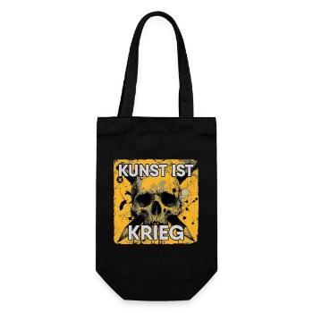 Kunst ist Krieg – Schädel & Bleistifte - Geschenkbeutel für Flaschen - Schwarz - Vorne