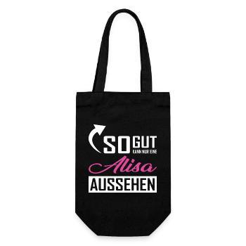 So gut kann nur eine Alisa aussehen - Geschenkbeutel für Flaschen - Schwarz - Vorne