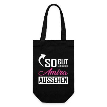 So gut kann nur eine Amira aussehen - Geschenkbeutel für Flaschen - Schwarz - Vorne
