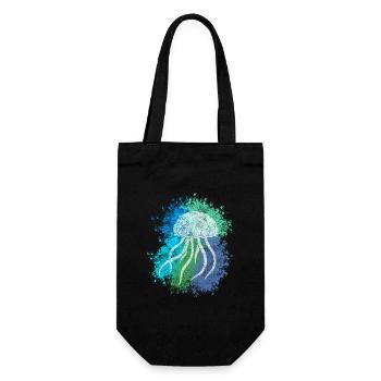 Zentangle Jellyfish - Gift Bag for Bottles - black - Front