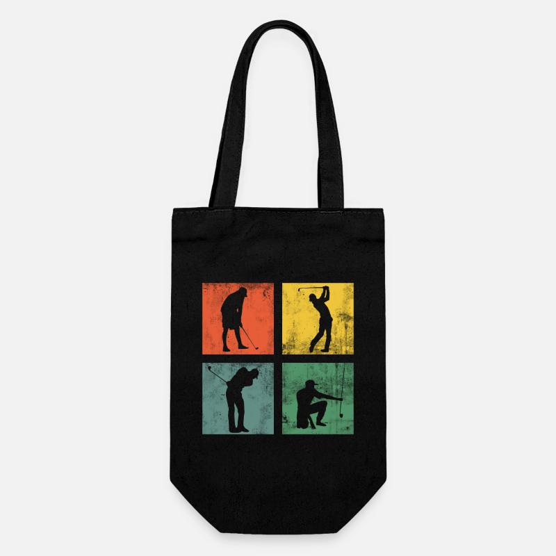 Golfspieler Golfer Golf Golfen Geschenk - Geschenkbeutel für Flaschen - Schwarz