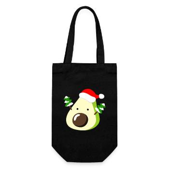 Avocado – Christmas - Gift Bag for Bottles - black - Front