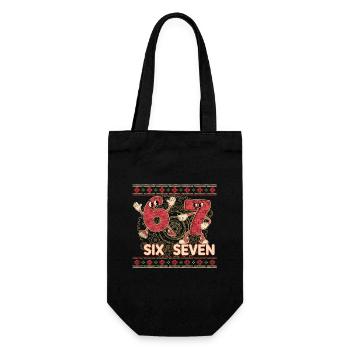 6 7 Six Seven Memes – Aura Points Christmas - Gift Bag for Bottles - black - Front