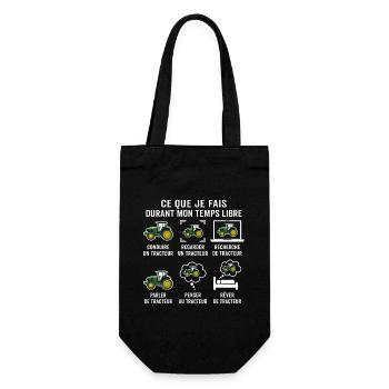 Driving a Tractor T-Shirt for Farmer - Gift Bag for Bottles - black - Front
