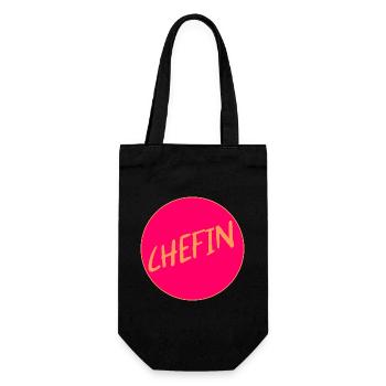 Chefin Karriere - Geschenkbeutel für Flaschen - Schwarz - Vorne