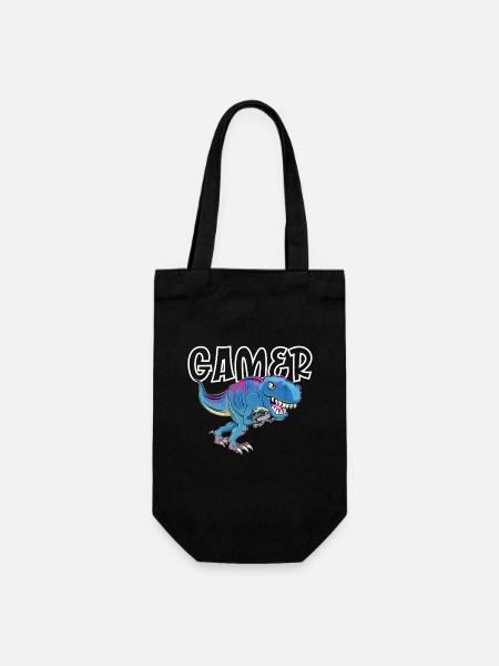 Gamer Gaming T_Rex - Geschenkbeutel für Flaschen - Schwarz