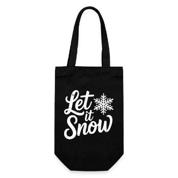 Let It Snow Christmas Snowflake - Gift Bag for Bottles - black - Front