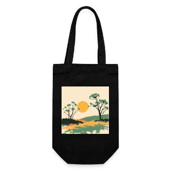 Solar Horizon and Pines - Gift Bag for Bottles - black - Front