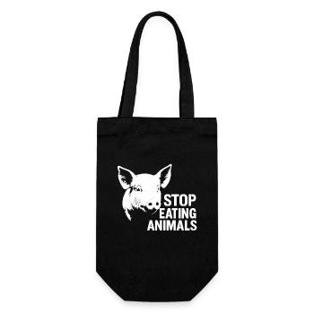 Bien-être animal | Protestation contre les cochons : arrêter de manger des animaux - Sac à bouteille - noir - Devant