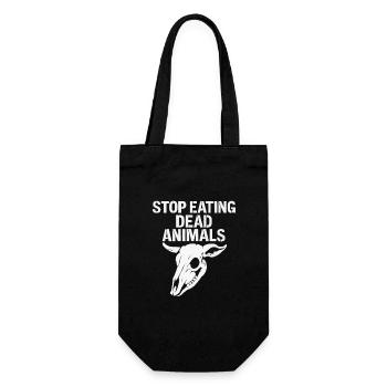 Stopp Essen Tote Tiere - Geschenkbeutel für Flaschen - Schwarz - Vorne