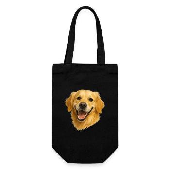 Cheerful Golden Retriever Head - Gift Bag for Bottles - black - Front