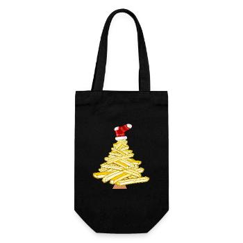 Frites sapin de Noël - Sac à bouteille - noir - Devant
