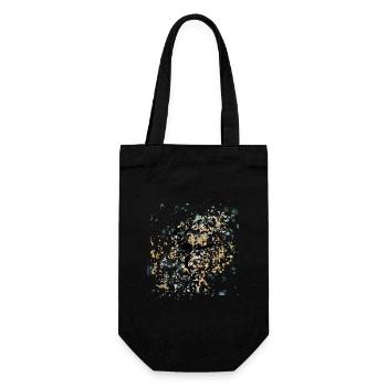 Skater with gold and sky blue sparkles - Gift Bag for Bottles - black - Front