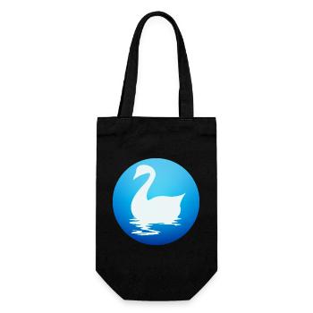 Silhouette élégante de cygne sur l’eau bleue - Sac à bouteille - noir - Devant