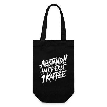 Distance! Hold 1 coffee first - Gift Bag for Bottles - black - Front