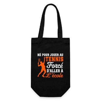 Né Pour Jouer Au Tennis Forcé D'aller À L'école  - Sac à bouteille - noir - Devant